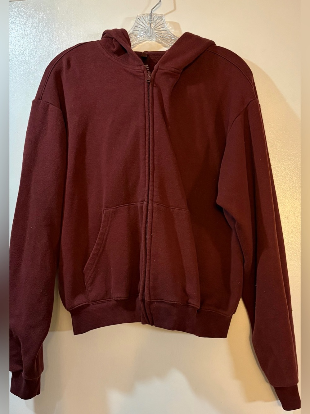 SKIMS Maroon Zip-Up Hoodie Womens Size Large